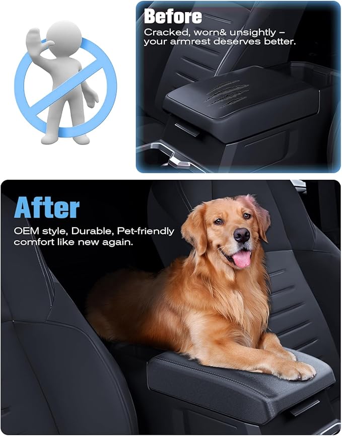 WEIPIN for 2025 2026 Toyota 4Runner Center Console Armrest Cover& Armrest Hidden Privacy Tray 2-in-1 - [Friendly Liquid Silicone Rubber& OEM Design] - Thin Armrest Box Cover - Black