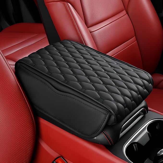 Civenhhd Car Armrest Pad, Universal Armrest Cushion Pad, Leather Armrest Box Pad