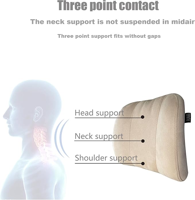 Forbell Car Headrest Pillow Soft Suede Fabric Memory Foam Car Neck Pillow Ultimate Comfort and Support for Driving and Travel