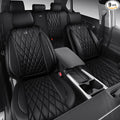 CAR PASS CRV Seat Covers Full Set Custom Fit for Honda CRV HRV 2017-2022, CR-V HR-V Luxury Premium Waterproof Nappa Leather Seat Covers, Anti-Slip Comfortable Airbag Compatible Full Black