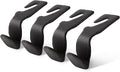 Etre Jeune 4 Pack Car Purse Hook, Leather Car Headrest Holder Hooks for Hanging Purses and Bags and Coats, 4Pack Black