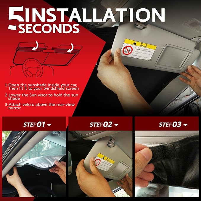 KAYZT Windshield Sun Shade for 2009-2015 Honda Pilot Foldable Sunshade Front Window Custom Fit Car Accessories