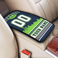 Custom Seattle Car Armrest Covers Personalized Football Style with Name Number Customized Auto Center Console Pad Car Handrail Box Cushion for Most Vehicle Decor Accessories, Fans Gift