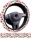 Car Steering Wheel Cover, Universal 15 Inch Neoprene Non-Slip Steering Wheel Covers, Funny Car Accessories for Women Men Fit Auto, Suvs, Truck Cute Colorful Owls