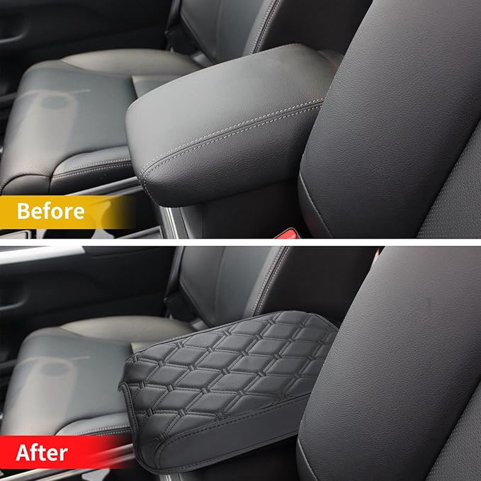 GIANT PANDA Custom Car Center Console Armrest Cover Fit for Honda CRV 2012 2013 2014 2015 2016,Waterproof Faux Leather Middle Console Cover Arm Rest Lid Cover Protector - Full Protection - Black