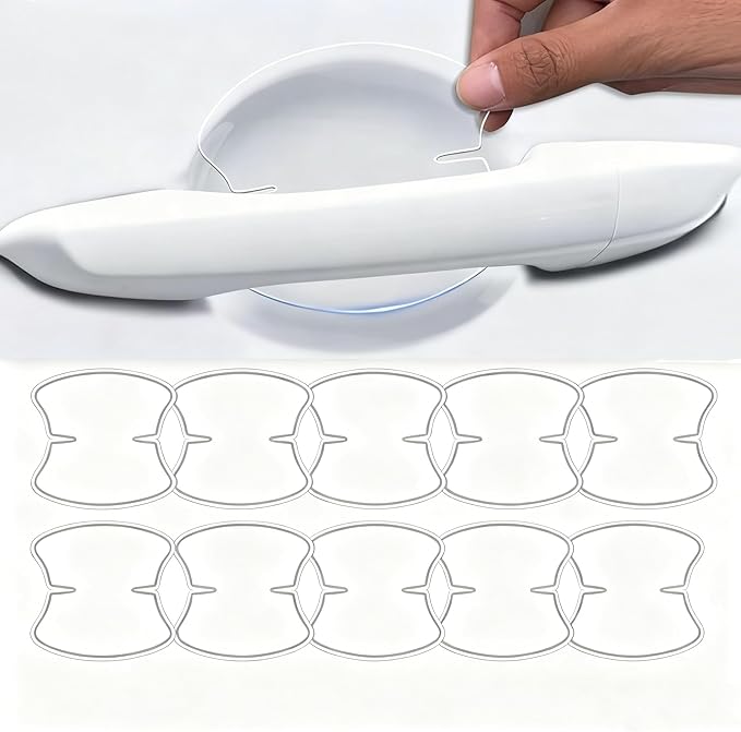 10PCS Clear Car Door Handle Protector Film, TPU Anti-Scratch Handle Cup Guards, Waterproof Paint Protection for Most Vehicles