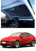 Nmoiss Windshield Sun Shade Umbrella – Custom-Fit for Model Y Juniper Performance, Vinyl Coating Heat Shield, 99% UV Blocking, Protects Interior & Touchscreen, Ice Crystal Cooling Material