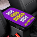Customized Car Armrest Cushion Personalized Text Image Logo Custom Auto Center Console Armrest Pad Cushion Universal Deco Pad Center Console Cover for Car Seat Handrail Box, Dark Violet