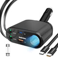 Car Cigarette Lighter Splitter Charger, Fast Car Phone Charger with 1-Socket(100W) Charging Adapter and USB C Coiled Cable for iPhone 17 16 15, Galaxy S25 Ultra/iPad/GPS/Dash Cam/Laptop