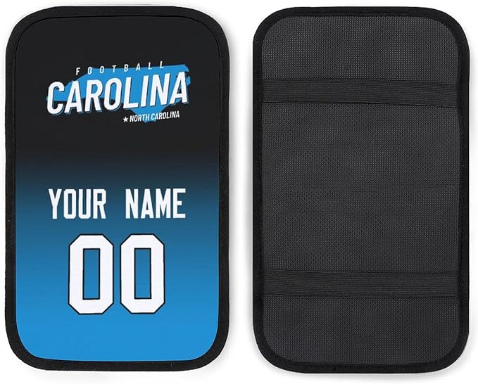 Custom Football Car Armrest Covers Universal Auto Center Console Pad Car handrail Box Cushion Personalized Add Name & Number Fans Gift Fit Suit for SUV Truck Sedan Van