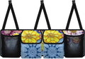 Large Capacity Car Trunk Organizer Blue Mandala Floral Flowers Hanging Cargo Storage Bag with Lid Trunk Storage Bag,Easy to Install