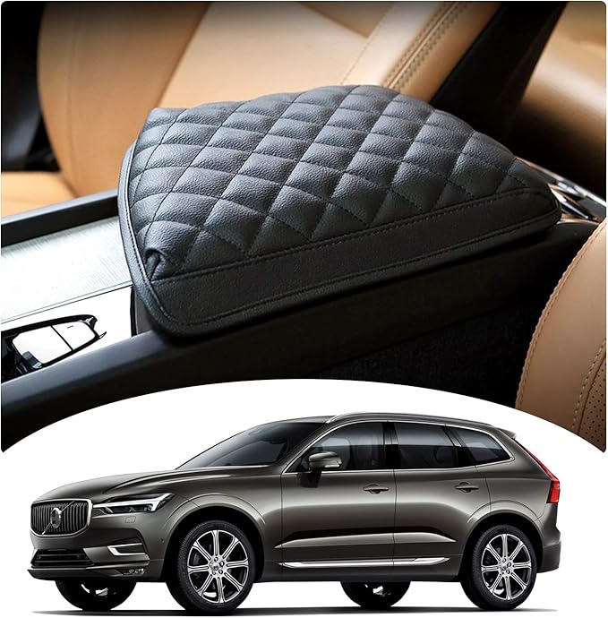 LFOTPP 2025 XC60 Armrest Cover for XC60 (2018-2025) Center Console Cover for 2018-2022 2023 2024 2025 XC60 Arm Rest Cover Interior XC60 Accessories 2025 XC60 Console Leather Anti-Scratch Waterproof