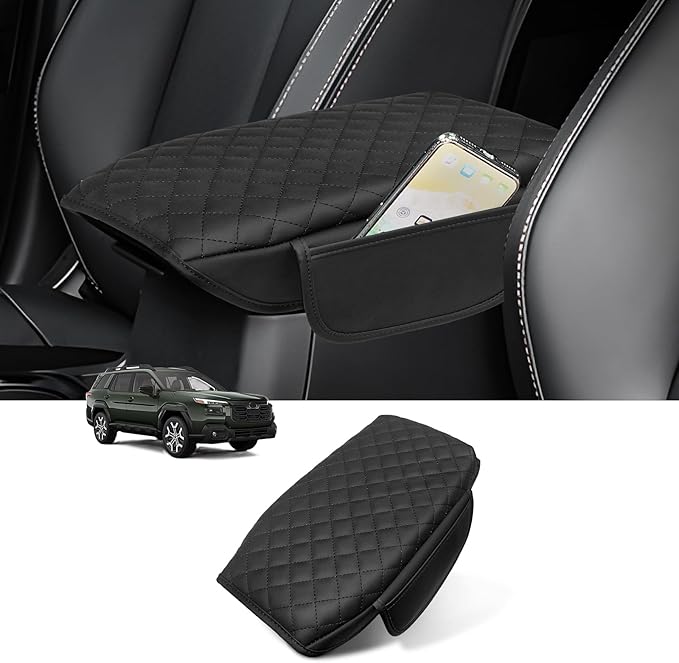 Custom for Center Console Cover Outback 2020-2025 2026 Armrest Cover Accessories PU Leather Armrest Seat Box Cover Protector with Pockets Storage Bag