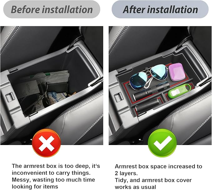SKTU for 2024 2025 2026 Subaru Crosstrek/Impreza Center Console Organizer 2024-2026 Crosstrek Hybrid Console Tray 2024 2025 2026 Impreza Accessories Tray 2024 2025 2026 Crosstrek Accessories (Red)
