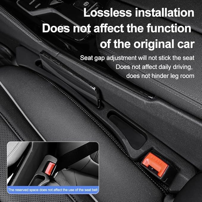 Brown Car Seat Gap Filler Organizer 2Pack, Inserts Blocks Gap Between Seats Console Organizer, Universal Multifunctional Seat Gap Organizer with Phone Holder & Charge Hole,Car Interior Accessories