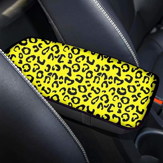 Produced Center Console Armrest Pad, Universal Car Armrest Cover Fit for Most Vehicle, SUV, Truck Car Accessories (Leopard)