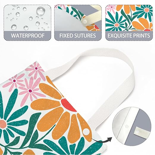 Pykfrhh Flower Car Trash Can, Car Trash Bag Hanging, Waterproof Cars Back Seat Hanging Organizer and Storage Trash Bags for Vehicle Travelling Camping
