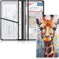 Cute Giraffe Animal Car Registration and Insurance Holder Vehicle Glove Box Organizer Car Accessories Wallet Case for Women Men 202a0580