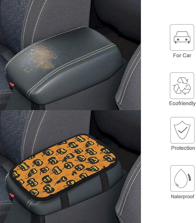 Custom Auto Center Console Pad Car Armrest Seat Box Cover Design Your Own Photo Text Logo Universal Fit Car Decor Handrail Box Arm Rest Cushion Lid, 7.9"x11.8", White