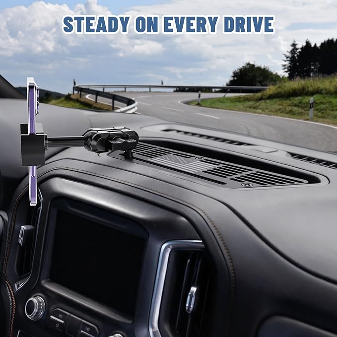 Dash Platform Phone Mount Compatible with 2019 2020 2021 2022 2023 2024 2025 Chevy Silverado & 2019-2021 GMC Sierra 1500 Accessories Metal Cell Phone Holder