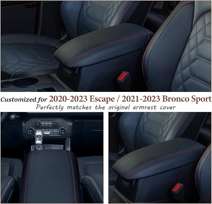 SKTU Upgrade for 2020-2026 Ford Escape 2021-2025 Bronco Sport Center Console Cover 2023 2024 2025 2026 Escape Armrest Pad 2024 2025 Bronco Sport Seat Box Cover Ford Escape 2024 2025 2026 Accessories