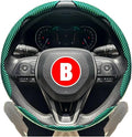 3PCS Universal Car Steering Wheel Cover - Warm Winter 38cm Round Glossy Laser Carbon Fiber fit for Interior Accessories(3PCS Green)