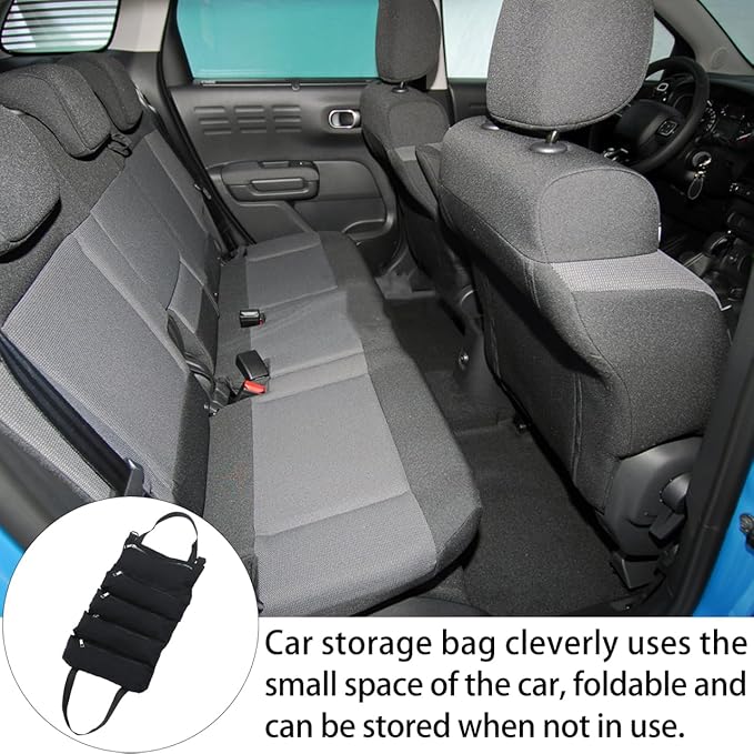 FAVOMOTO Car Seat Suspension Bag Foldable Auto Organizer for Wallet Phone Sunglasses Storage Space-Saving Rear Seat Hanging Storage Bag for Cars Suvs Trucks