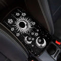 Moon Sun Car Center Console Armrest Pad Universal Moon Cars Accessories Breathable Car Center Console Cover Seat Box Cover for Sedan, Van, SUV, Trucks
