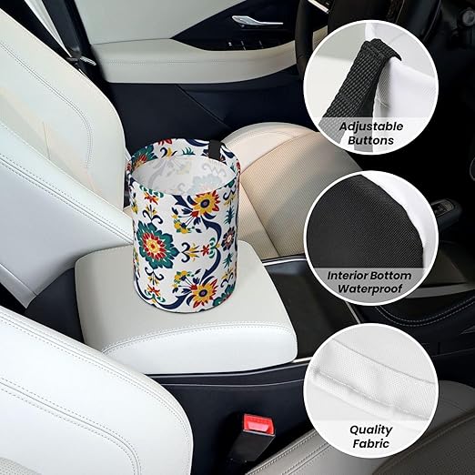 Traditional Mexican Trible Car Trash Can Garbage Cans Foldable,Cute Hanging Car Organizer and Storage Bag Leak Proof, Auto Back Seat Trash Bin Universal for Truck, SUV, Outdoor Travel