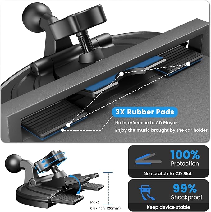 OHLPRO 15W Magsafe Car Mount Charger for iPhone 17, Fast Wireless Charging Magnetic CD Slot Holder with 3M Adhesive Base for Dashboard, Aluminum Shell, Compatible with iPhone 16/15/14 Pro Max, Black