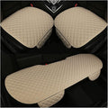 3PCS Set Car Seat Cushion for Front and Back Seat, 3D Soft Linen Breathable Auto Seat Cover, Comfort Non-Slip Rubber Bottom, Car Accessories (Beige/3PCS)