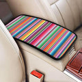 DORKEIXIA Mexican Blanket Serape Stripe Pattern Colorful Auto Center Console Armrest Pad Universal Car Center Console Cover Seat Box Cover for Sedan, Van, SUV, Truck Car Accessorie