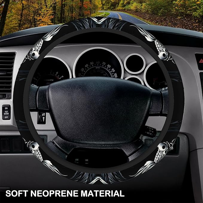Cool Dragon Steering Wheel Cover, Non-Slip Breathable Neoprene Steering Wheel Covers, Car Accessories for Men, Universal 15 Inch Fit Auto, Suvs, Truck