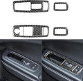 NVCNX Real Premium Carbon Fiber for Chrysler 300 Accessories 2015-2023 2016 2017 2018 2019 2020 2021 2022 S/C/Limited/Touring Door Sides Window Lift Switch Frame Cover Interior Trim Sticker Decal 5PCs