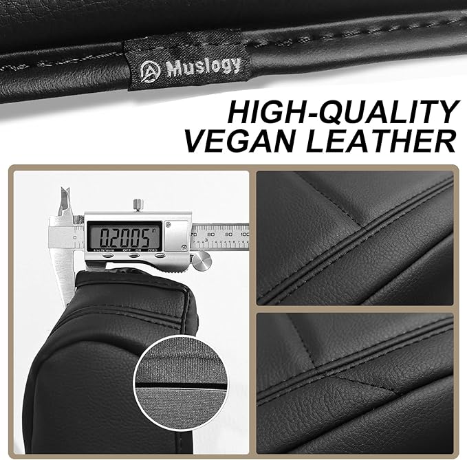 Muslogy Center Console Armrest Cover Compatible with 2011-2021 Jeep Grand Cherokee & 2011+ Dodge Durango Comfort Armrest Pad Arm Rest Cushion Vegan Leather Protector Regular Thick