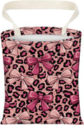 Cute Car Trash Can, Hanging Canvas Car Back Seat Organizer and Storage Bag, Funny Car Trash Bag for Travelling, Outdoor Cute Pink Leopard Bow