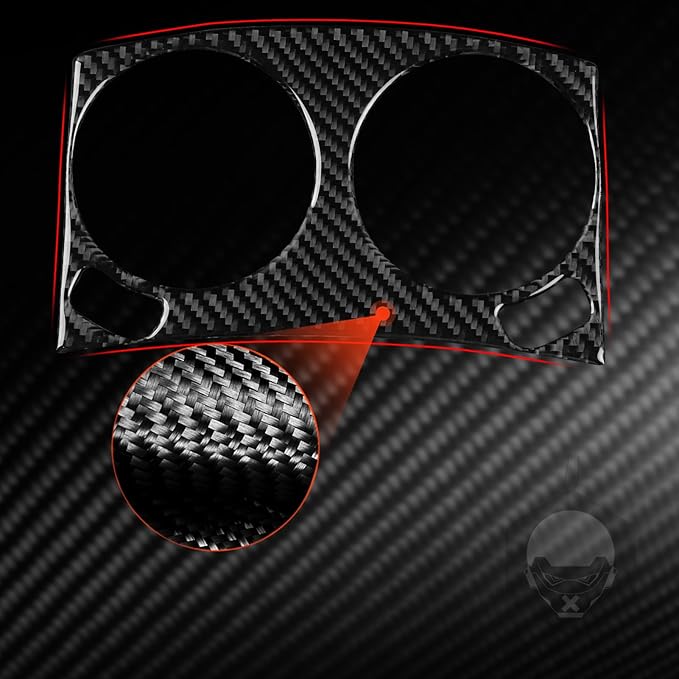 NVCNX Real Premium Carbon Fiber for Chrysler 300 Accessories for C Platinum 2015-2017 / C 2018-2023 Car Center Console Cup Holder Cover Interior Trim Sticker Decal 1PC