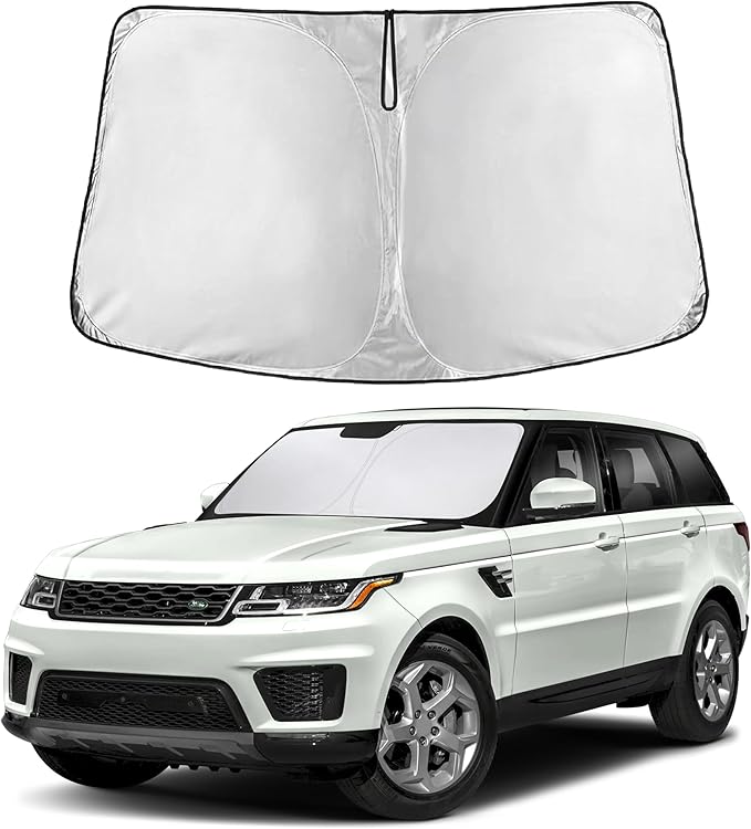 EcoNour Windshield Sun Shade Compatible for Land Rover Range Rover 2013–2021 | Luxury SUV Front Window Sunshade | Foldable Sun Visor Protector | Blocks UV Rays & Reduces Heat