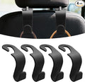 4PCS Car Seat Headrest Hooks, Purse Hook for Car, Auto Back Seat Organizer Storage Hanger Holder, Auto Accessories Multi-Use Portable Headrest Organizer Holder for Purse Handbag Coats (Black)