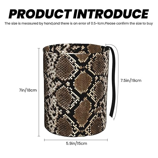 Aueimtia Python Pattern Car Trash Can – Collapsible & Waterproof Hanging Trash Bag, Pop-Up Garbage Bin for Cars, Trucks, Minivans, and Camping – Easy to Install & Clean