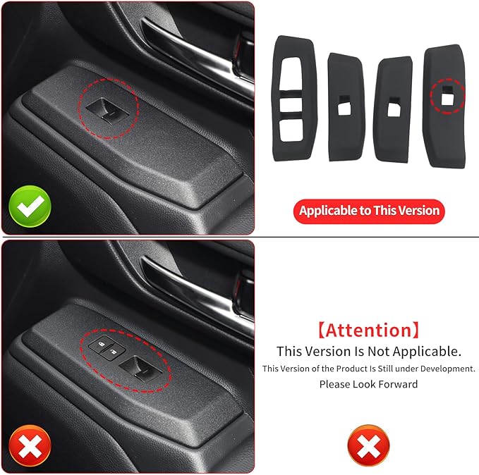 4-Pack Silicone Glass Lift Decorative Panel for 2024 2025 2026 Land Cruiser 250 1958 Prado Lc250 J250 Car Window Button Panel Interior Modification Accessories (Glass Lifting Panel Pad)