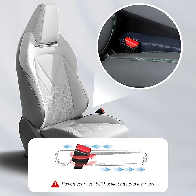 Mandark Car Seat Gap Filler, 2PCS Leather Vehicle Gap Stopper to Fill Between Seat and Console, Automotive Crevice Plug Blocker Accessories from Dropping, Universal for SUV, Sedan, Truck (Dark Blue)