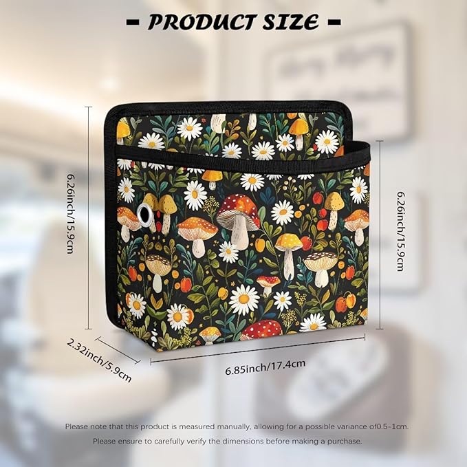Renewold Car Pocket Organizer for Console Door Between Seat Vehicles Organizer Bag Storage Pouch Storage Box Cell Phone Holder for Auto Travel Automotive Interior Accessories Mushroom Daisy