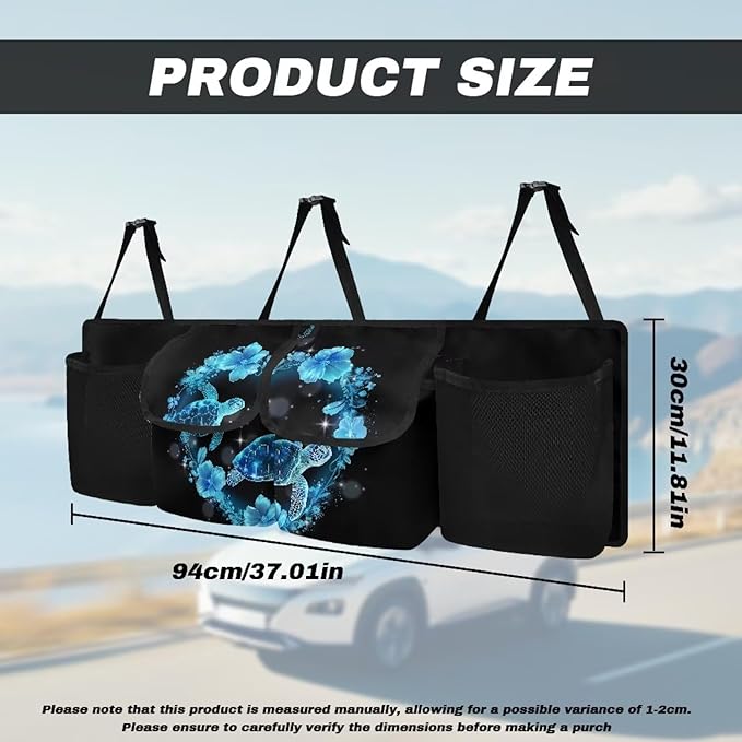 Sea Turtle Car Organizer, Camo Hunting Trunk Organizer for SUV, Car Trunk Organizer and Storage, Car Interior Accessories Backseat Hanging Organizer, Waterproof Storage Bag for Car