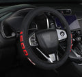 Black Leather Steering Wheel Cover,Elastic Breathable Design,Universal 14-15 Inch Compatible with Silverado 1500 Sierra 1500 Ram 1500 Car Accessories