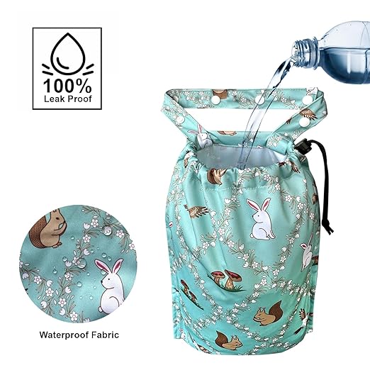 RMMOORORO Cute Hanging Car Trash Garbage Bag 100% Leakproof Waterproof Multipurpose for Car Back Front Seat Console with Hanging Strap (Forest Wonderland)