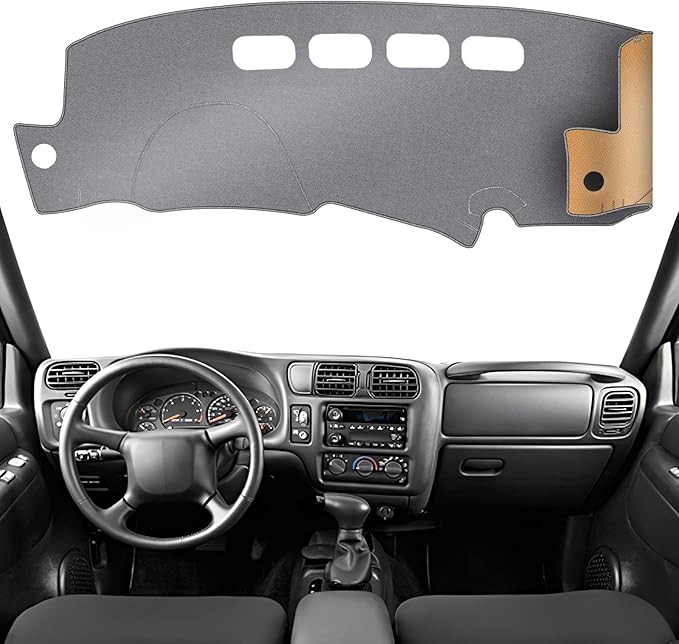 KEYOOG Dashboard Cover Dash Mat Fit for G-MC Jimmy 01-98, Sonoma 04-98 / Chevy Blazer 05-98, S10 04-98 (for Left Hand Drive),Car Dash Board Mat Anti-Glare Carpet,Non-Slip Pad (Grey)