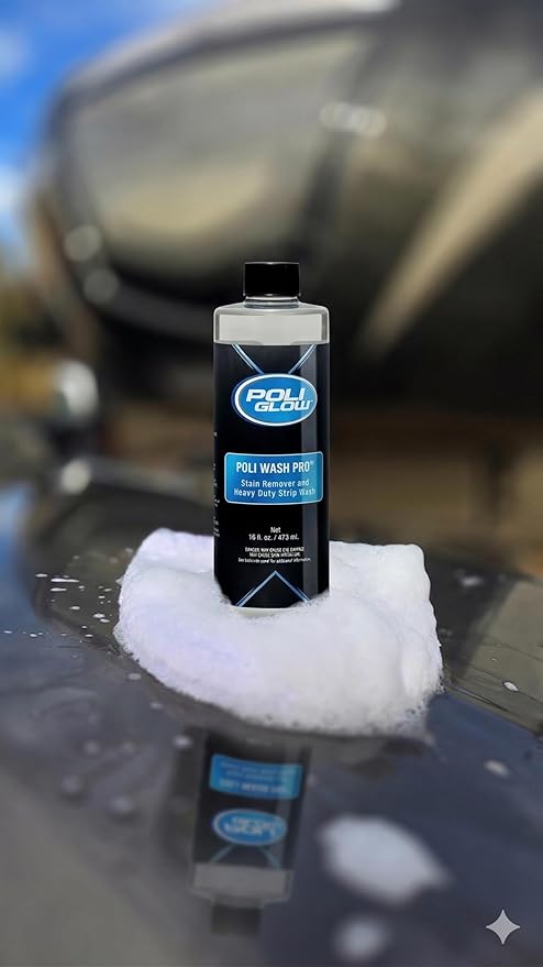Poli Wash Pro® – Professional-Grade Boat & RV Cleaner and Stain Remover | Highly Concentrated Alkaline Formula for Fiberglass, Gel-coat, Vinyl, Upholstery & Carpets