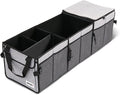 DNA Motoring Trunk Organizer for Car, 90L Large Capacity Foldable Trunk Organizer, Multi Compartment Car Trunk Organizer for Women Men, Grey, TOOLS-00421