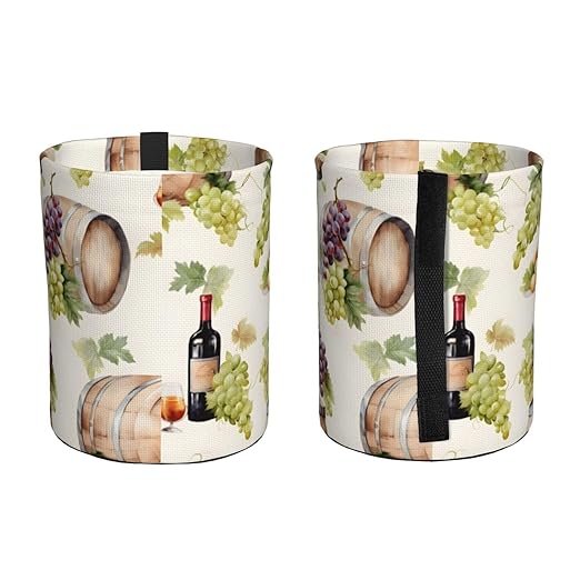 Car Trash Can Hanging, Wine Grapes Waterproof Auto Garbage Bin Universal Vehicle Waste Container, 3.5L Capacity